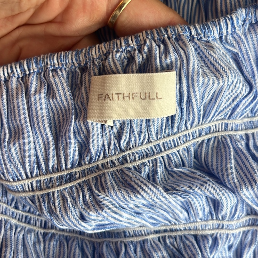 Faithfull the Brand Nica Midi Dress size small blue - Picture 5 of 5